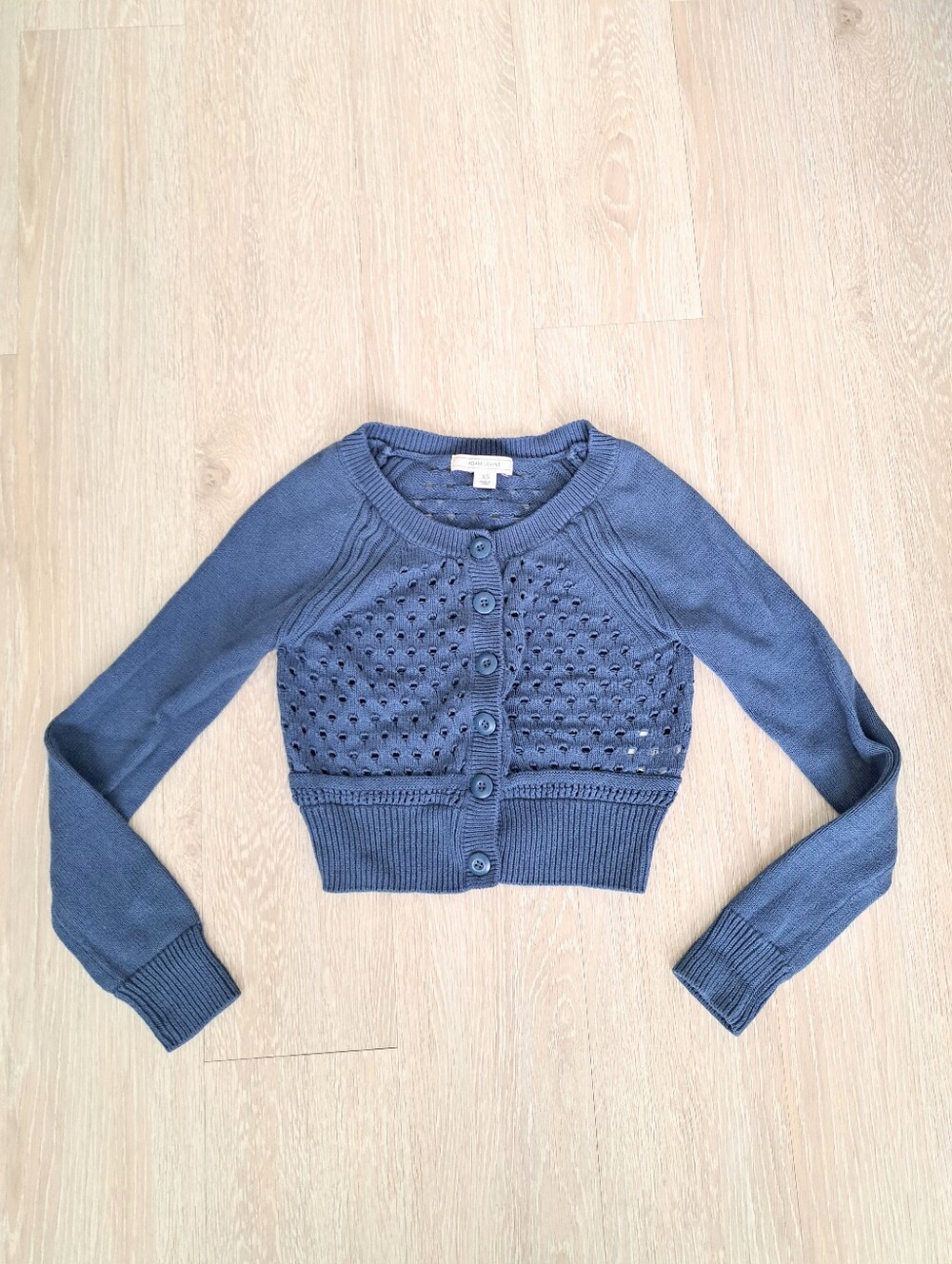 Adam Levine Collection Blue Cropped Button-Up Cardigan Sz XS